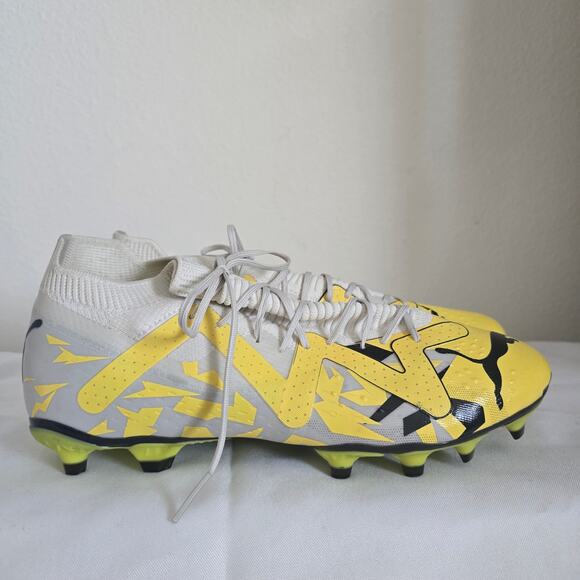 *NEW Puma Future Match MG Yellow White Mens US10 Fusionfit 360 Soccer Cleats - Picture 3 of 9